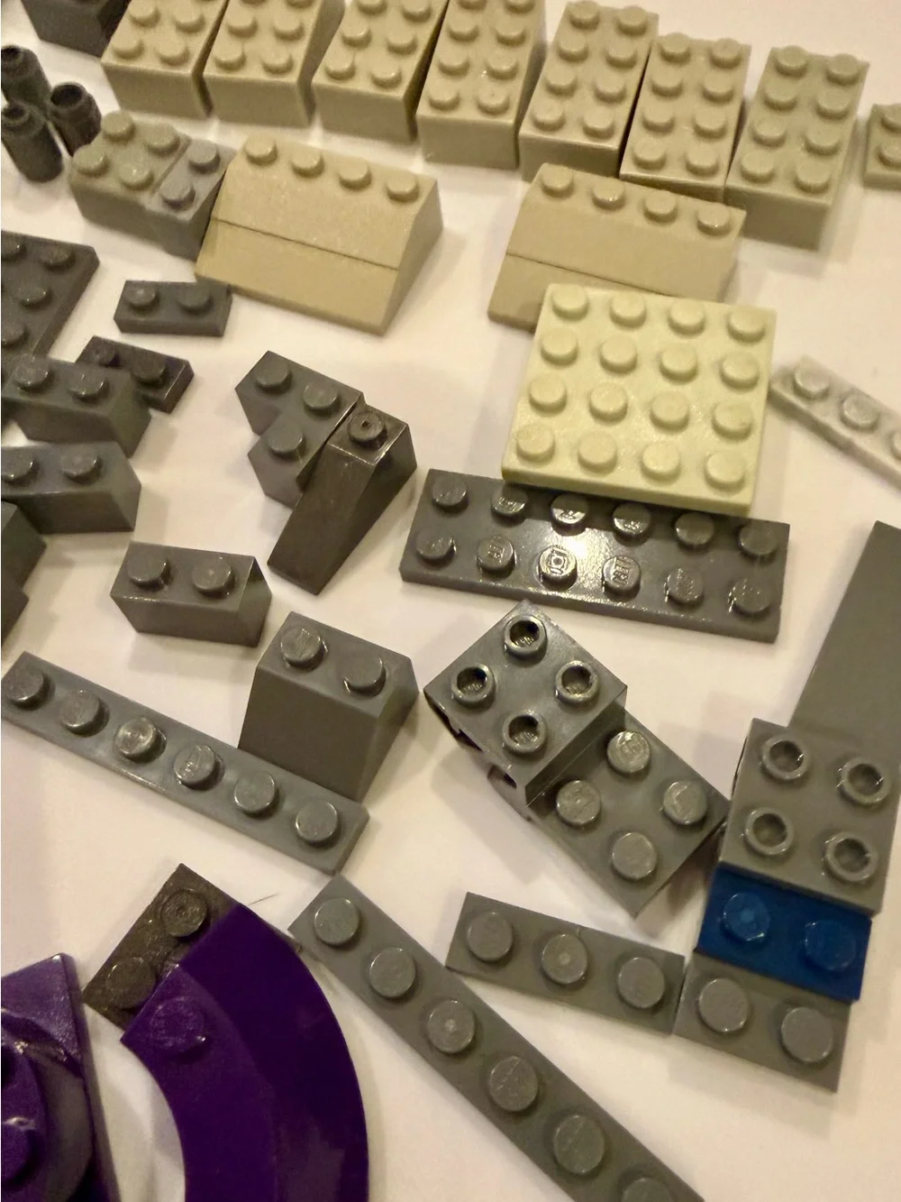 LEGO dark Purple Grey Cream blocks pieces parts elements lot